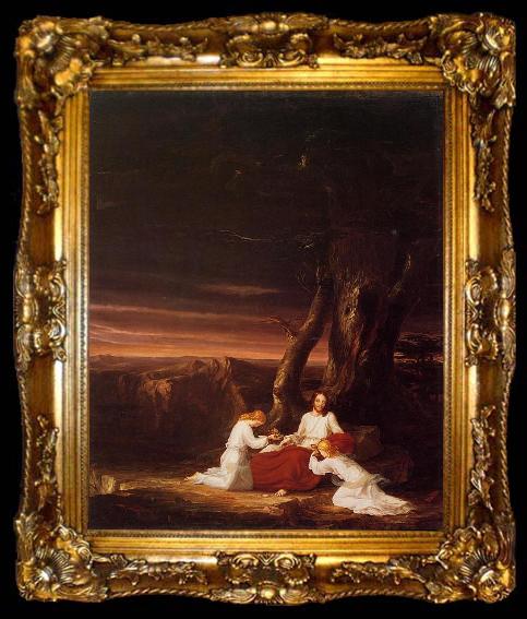 framed  Thomas Cole Angels Ministering to Christ in the Wilderness, ta009-2